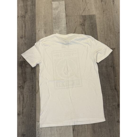 Volcom Shirt Mens Medium White Graphic Tee Stone 1991 Palm Tree Skate Surf Logo - Picture 5 of 7